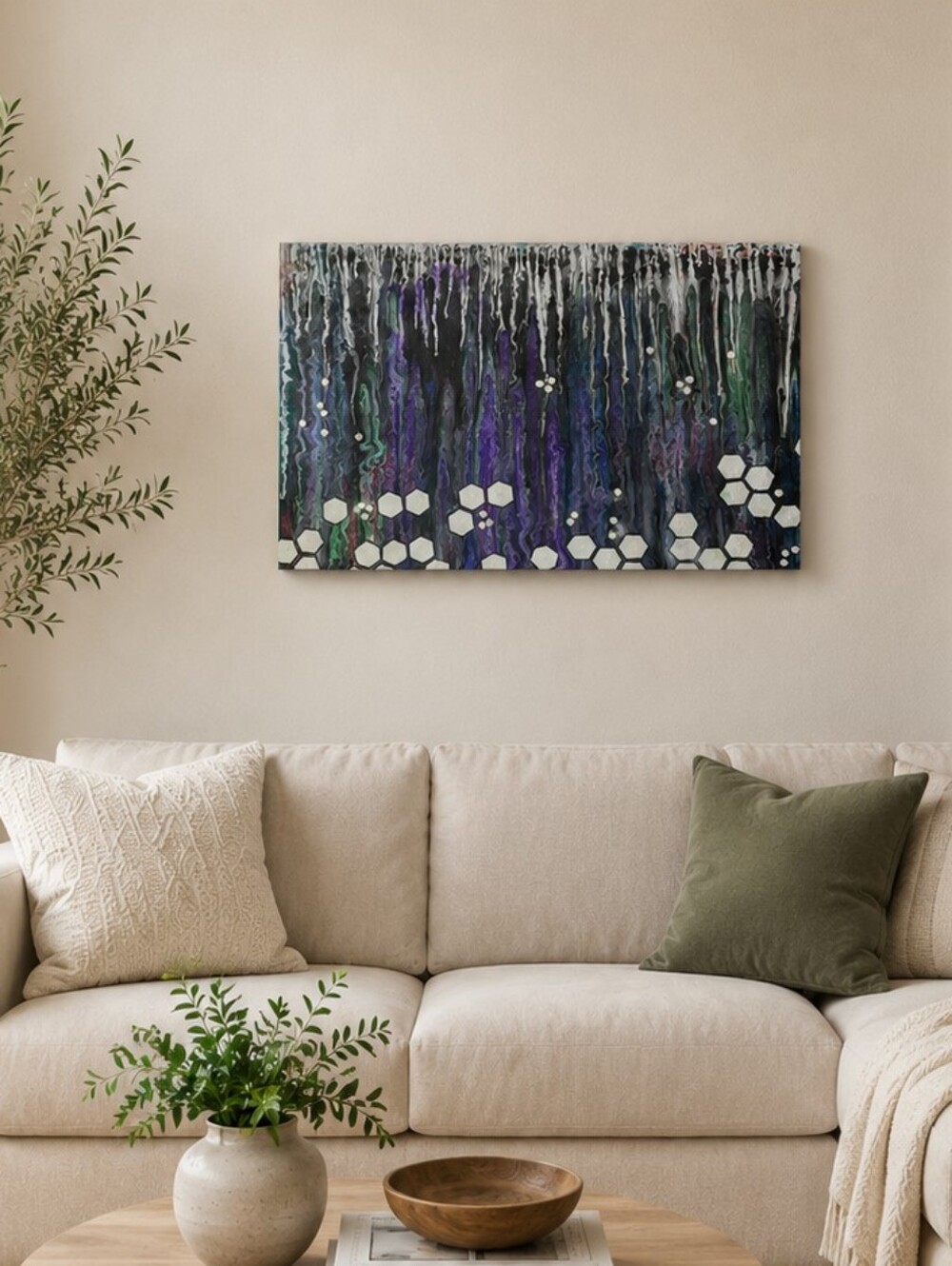 HANDCRAFTED Abstract Painting HANDMADE Artwork HANDPAINTED Wall Art Decor 20x30